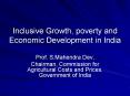 Inclusive Growth, poverty and Economic Development in India PowerPoint PPT Presentation