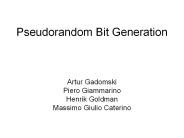 Pseudorandom Bit Generation