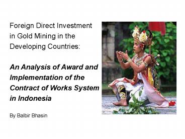 Foreign Direct Investment