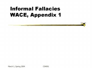 Informal Fallacies WACE, Appendix 1