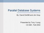 Parallel Database Systems