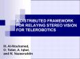 A DISTRIBUTED FRAMEWORK FOR RELAYING STEREO VISION FOR TELEROBOTICS PowerPoint PPT Presentation