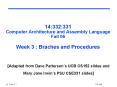 14:332:331 Computer Architecture and Assembly Language Fall 06 Week 3 : Braches and Procedures PowerPoint PPT Presentation