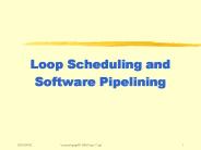 Loop Scheduling and Software Pipelining