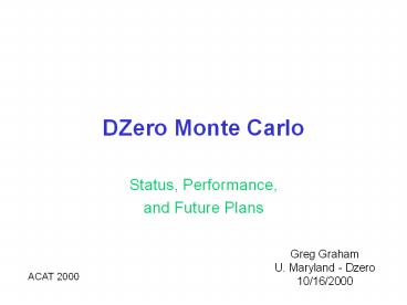 DZero Monte Carlo