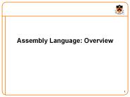 Assembly Language: Overview
