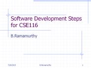 Software Development Steps for CSE116