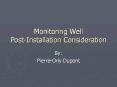 Monitoring Well Post-Installation Consideration PowerPoint PPT Presentation