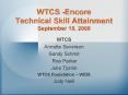 WTCS Encore Technical Skill Attainment September 18, 2008 PowerPoint PPT Presentation
