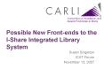 Possible New Frontends to the IShare Integrated Library System PowerPoint PPT Presentation