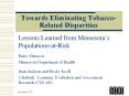 Towards Eliminating Tobacco-Related Disparities PowerPoint PPT Presentation