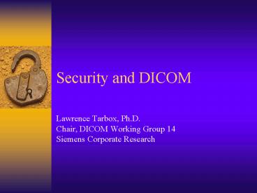 Security and DICOM
