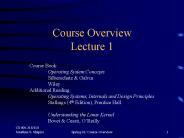 Course Overview Lecture 1