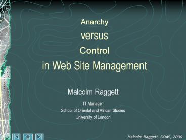 Anarchy versus Control in Web Site Management