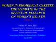 WOMEN IN BIOMEDICAL CAREERS: THE MANDATE OF THE OFFICE OF RESEARCH ON WOMENS HEALTH PowerPoint PPT Presentation