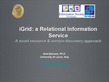 Italo Epicoco, Ph.D.