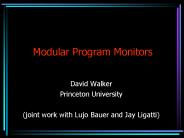 Modular Program Monitors