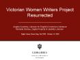 Victorian Women Writers Project Resurrected PowerPoint PPT Presentation
