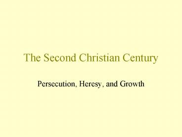 The Second Christian Century