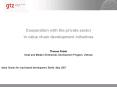 Cooperation with the private sector in value chain development initiatives PowerPoint PPT Presentation