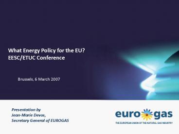 What Energy Policy for the EU