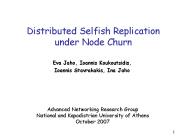 Distributed Selfish Replication under Node Churn