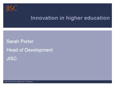Innovation in higher education