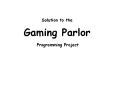 Solution to the  Gaming Parlor  Programming Project PowerPoint PPT Presentation