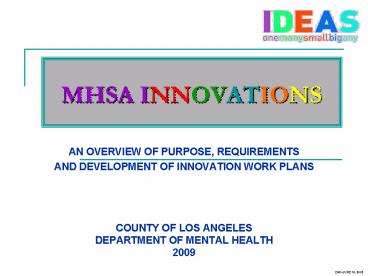 MHSA INNOVATIONS