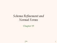 Schema Refinement and Normal Forms