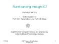 Rural banking through ICT PowerPoint PPT Presentation