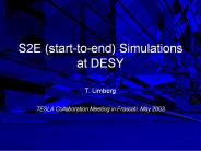 S2E (start-to-end) Simulations at DESY