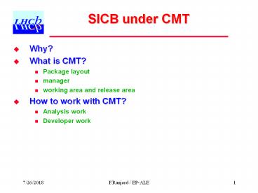 SICB under CMT