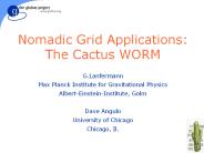 Nomadic Grid Applications: The Cactus WORM