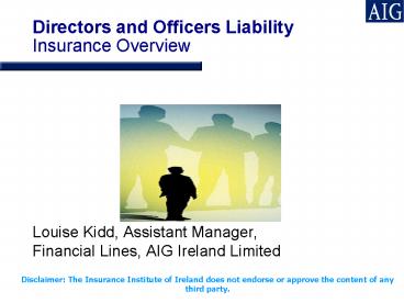 Directors and Officers Liability Insurance Overview