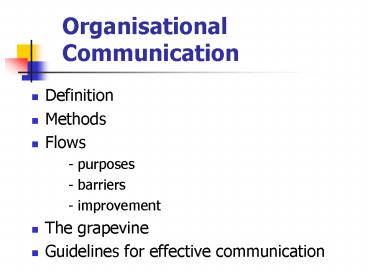 Organisational Communication