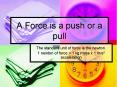 A Force is a push or a pull PowerPoint PPT Presentation