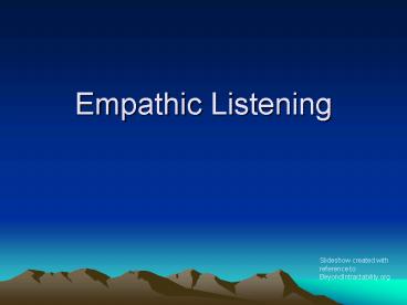 Empathic Listening