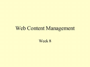 Web Content Management