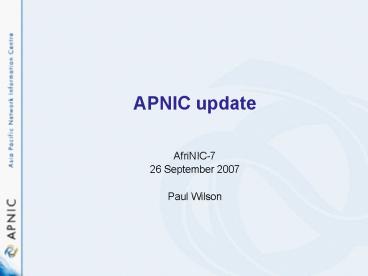 APNIC update