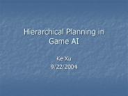 Hierarchical Planning in Game AI