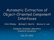 Automatic Extraction of Object-Oriented Component Interfaces
