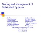 Testing and Management of Distributed Systems