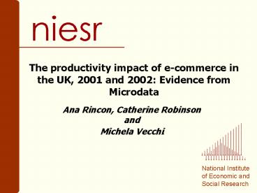 The productivity impact of ecommerce in