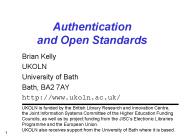 Authentication and Open Standards