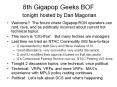 8th Gigapop Geeks BOF tonight hosted by Dan Magorian PowerPoint PPT Presentation