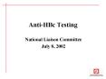 AntiHBc Testing PowerPoint PPT Presentation