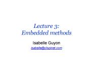 Lecture 3: Embedded methods