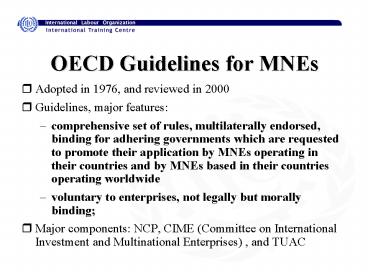 OECD Guidelines for MNEs