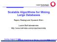 Scalable Algorithms for Mining Large Databases PowerPoint PPT Presentation